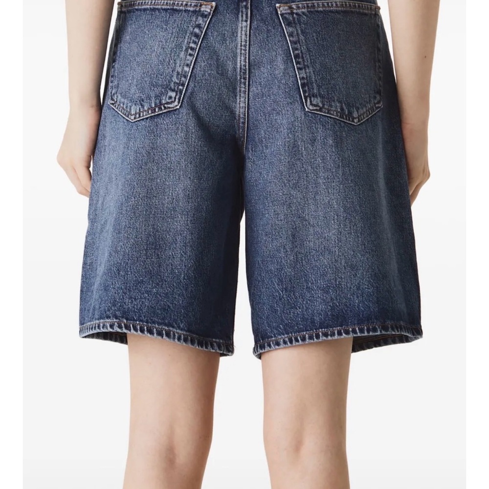 AGOLDE RISHI Denim Shorts 28 NWOT High Rise Vintage Wash Wide Leg Jorts - Picture 2 of 11